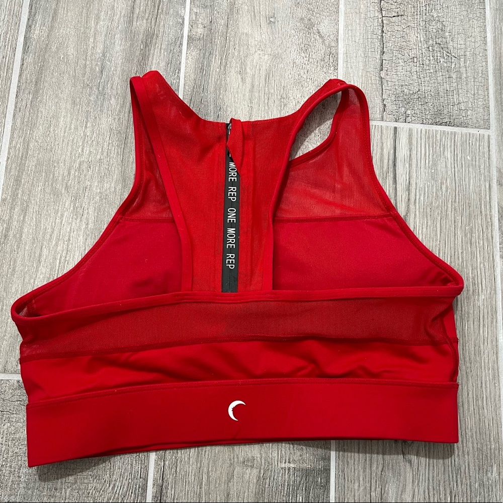 ZYIA all star bra, red, women’s large with removable padding